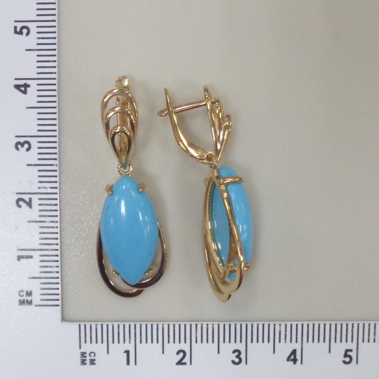 Серебряные серьги с бирюзой